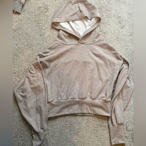 Light brown/grey cropped hoodie